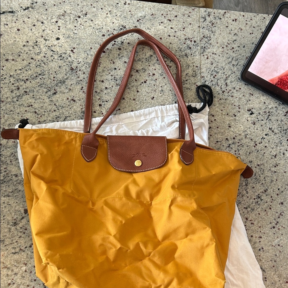 Yellow Longchamp Le Pliage Tote